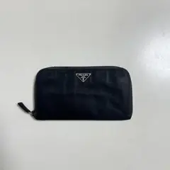 PRADA ナイロン 長財布 ラウンドファスナー ブラック 三角ロゴ