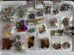 ハンドメイド素材セット ビーズ・ボタン・アクリルパーツ　べっ甲