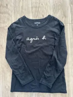 agnès b. ブラック ロゴ 長袖Tシャツ T2 Mサイズ