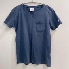 美品 Champion チャンピオン Tシャツ クルーネック 半袖 無地 M 紺のサムネイル