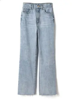 GRL フリンジヘムセミフレアデニムパンツ