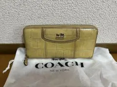 COACH コーチ ラウンドファスナー 長財布 イエロー