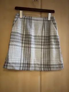 index ツイードスカート M チェック 台形 ミニスカート 秋冬 デート