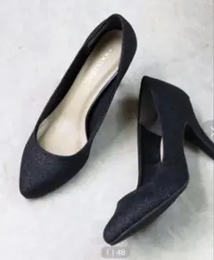 LibertyDoll ポインテッドトゥ8cmピンヒール走れる美脚パンプス　黒