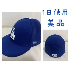 ち*郎様 美品 ニューエラ キャップ ブルー ホワイト LA 75/8 60.6