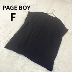 PAGE BOY ページボーイ フレンチ袖カットソー 黒 無地 綿/Fのサムネイル