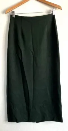 UNIQLO ユニクロ　ストレッチダブルフェイスナロースカート　グリーン　L