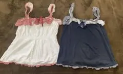 ピンクハウス フリル付き キャミソール 2色セット　レディース Mサイズ