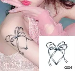 ジャグアタトゥーシール＊X004 ハート　リボン