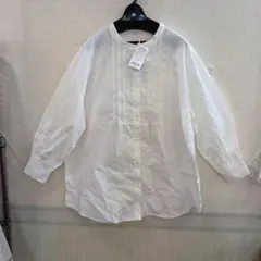 新品ケイットコットンピンタックワイドチュニックブラウス