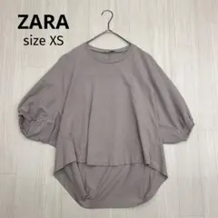 ◆ ZARA ザラ　カットソー　七分袖　プルオーバー　バルーンスリーブ　XS