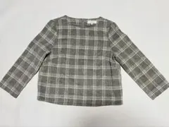 【美品】ALPHA CUBIC チェック柄 長袖トップス　グレーチェック