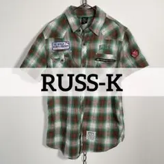 00s RUSS-K オンブレチェック ラメ 半袖ウエスタンシャツ Mサイズのサムネイル