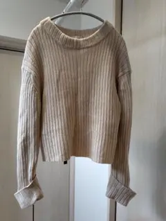 SLOBE IENA ベージュ リブ編み セーター