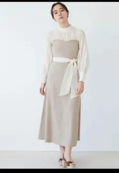 【美品】LAGUNAMOON ビスチェニットドッキングワンピース