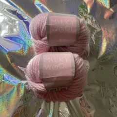 ユザワヤ毛糸　MILKY WOOL ミルキーウール 極太 ピンク 2玉セット