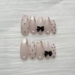 春ネイル ショートバレリーナ