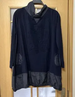 紺色　ミセス　VIANTE チュニック丈　アレンジ　ワンピース　異素材デザイン