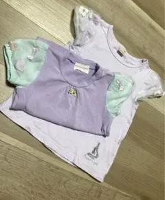 お花チュール袖　Tシャツ　2枚セット