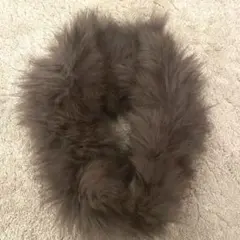 モカブラウン グレー ファースヌード　リアルファー