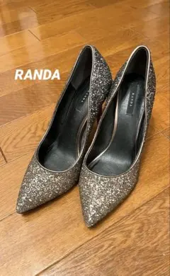 美品☆RANDA ハイヒール　パンプスグリッター　ラメ ブライダル　結婚式