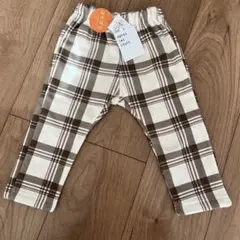 タグ付き　裏起毛パンツ　チェック