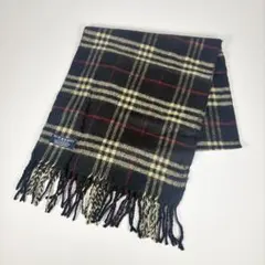 美品*・゜バーバリー　マフラー ピュアカシミヤ　ノバチェック BURBERRY（バーバリー） チェック＆ハート マフラー ピンク カシミヤ