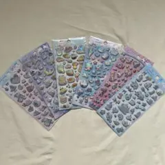 キラキラ　グリッター　シール　ラメ　シマエナガ　うさぎ　立体シール　ぷくぷく