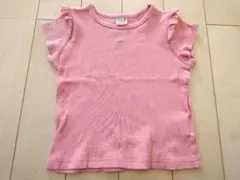 petit main ピンク フリルTシャツ 100 さくらんぼ 刺繍