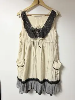 【axes femme】きなり裾レース　ミニワンピース/チュニック