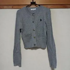 U.S. POLO ASSN. ケーブル編み カーディガン グレー M