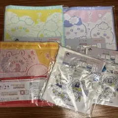 【5点セット】ちいかわ一番くじ　タオル3枚・巾着2点セット