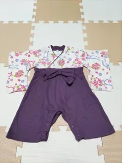 花柄 袴ロンパース