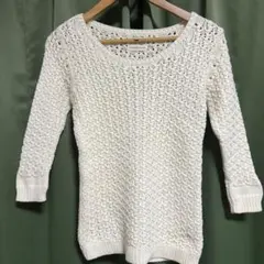 ★激安　美品 Massimo Dutti コットンニット ホワイト　Sサイズ★