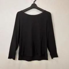 ユニクロ レーヨンブレンド ボートネックブラウス 黒 Mサイズ