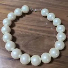 ホワイトパール2.2センチ玉ネックレス 約50cmアジャスター込