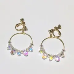 キラキラ　フープ　イヤリング