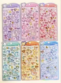 新品　サンリオ　うるちゅるPOPシール　6枚セット　キティマイメロクロミ 新作