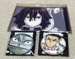 鬼滅の刃 柱展 キャンバス マット缶バッジ 伊黒小芭内 不死川実弥 悲鳴嶼行冥