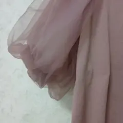チュール袖切り替えニットトップス ピンクのサムネイル