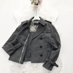 BURBERRY*バーバリーロンドン　ショートコート　チェック　グレー　38