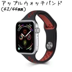 在庫処分Apple アップルウォッチ Watch用スポーツバンド防水　柔らか黒赤