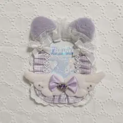 猫耳デザイン トレカケース 羽 パープル 紫 トレカデコ 韓国 天使