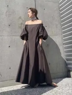 FRAY I.D ボリュームスリーブオフショルダー　バルーンスリーブ　ブラウン