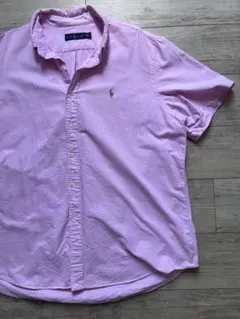 人気ラルフローレン半袖シャツ 2XLオックスフォードボタンダウンパステルピンク