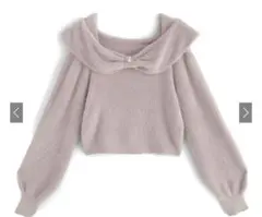 オフショルダー薄ピンクニット Fサイズ