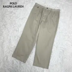 【美品】ラルフローレン　プリーテッドパンツ・2023モデル・ワイド・ダメージ加工