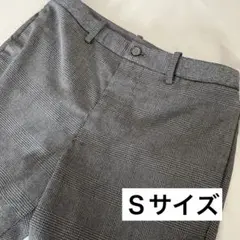 ユニクロ EZYアンクルパンツ ダークグレー グレンチェック Ｓ