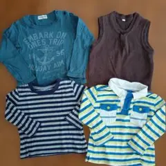長袖Tシャツ カットソー・ベスト90cm 4点セット まとめ売り