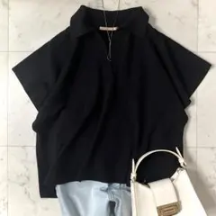 421h*美品 24SS カレンソロジー コットンシルクワイドポロプルオーバー 421h*美品 24SS カレンソロジー コットンシルクワイドポロプルオーバー